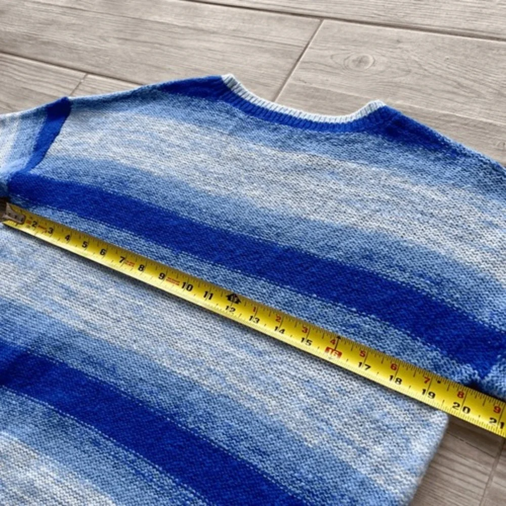 Lilly Pulitzer Womens Blue Grotto Marled Ombre Stripe Elannie Sweater Size Small - Picture 7 of 7